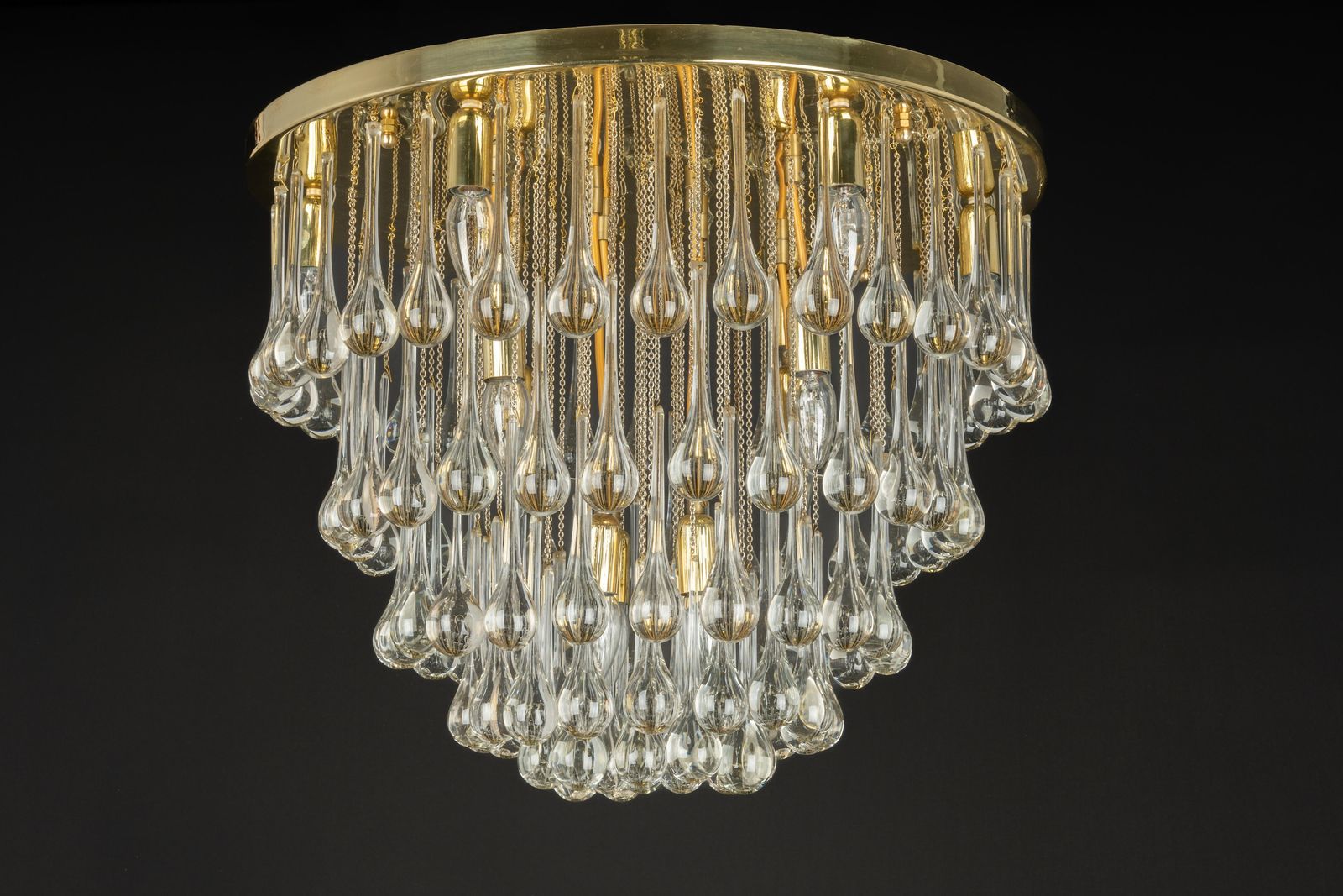 photo buy 1 Of 3 Large Murano Glass Tear Drop Chandelier, Christoph Palme, Germany, 1970s