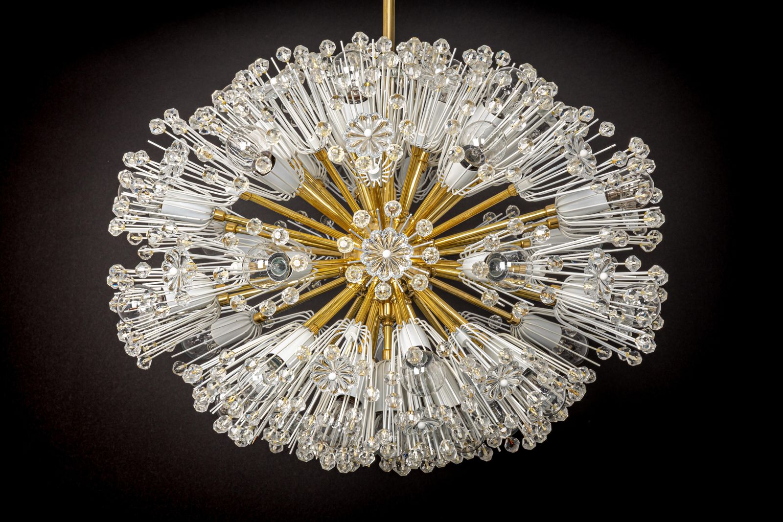 Large Starburst Brass Chandelier By Emil Stejnar, Austria, 1960s photo vintage