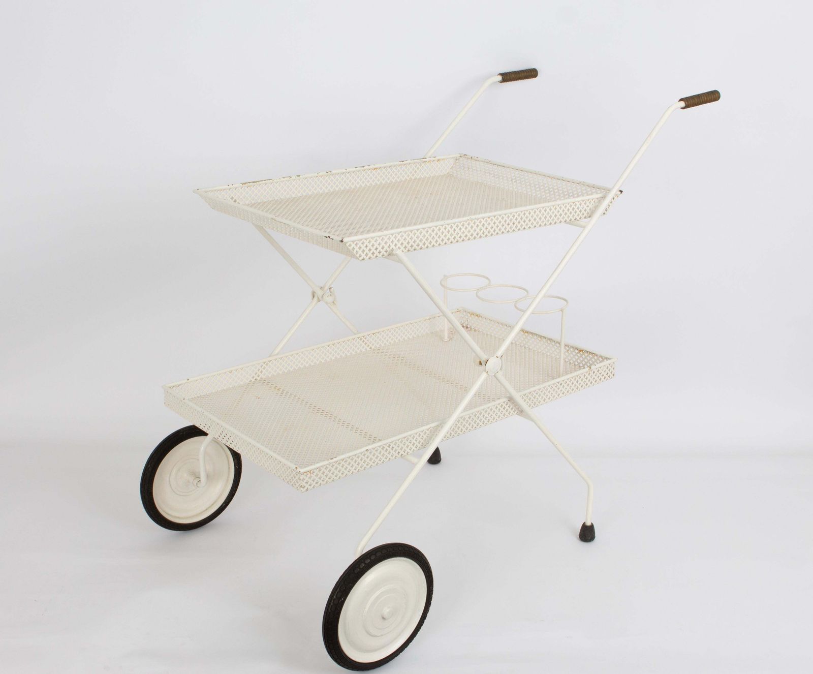Svenskt Tenn Serving Trolley In White Lacquered Metal By Josef Frank, 1950s photo furniture