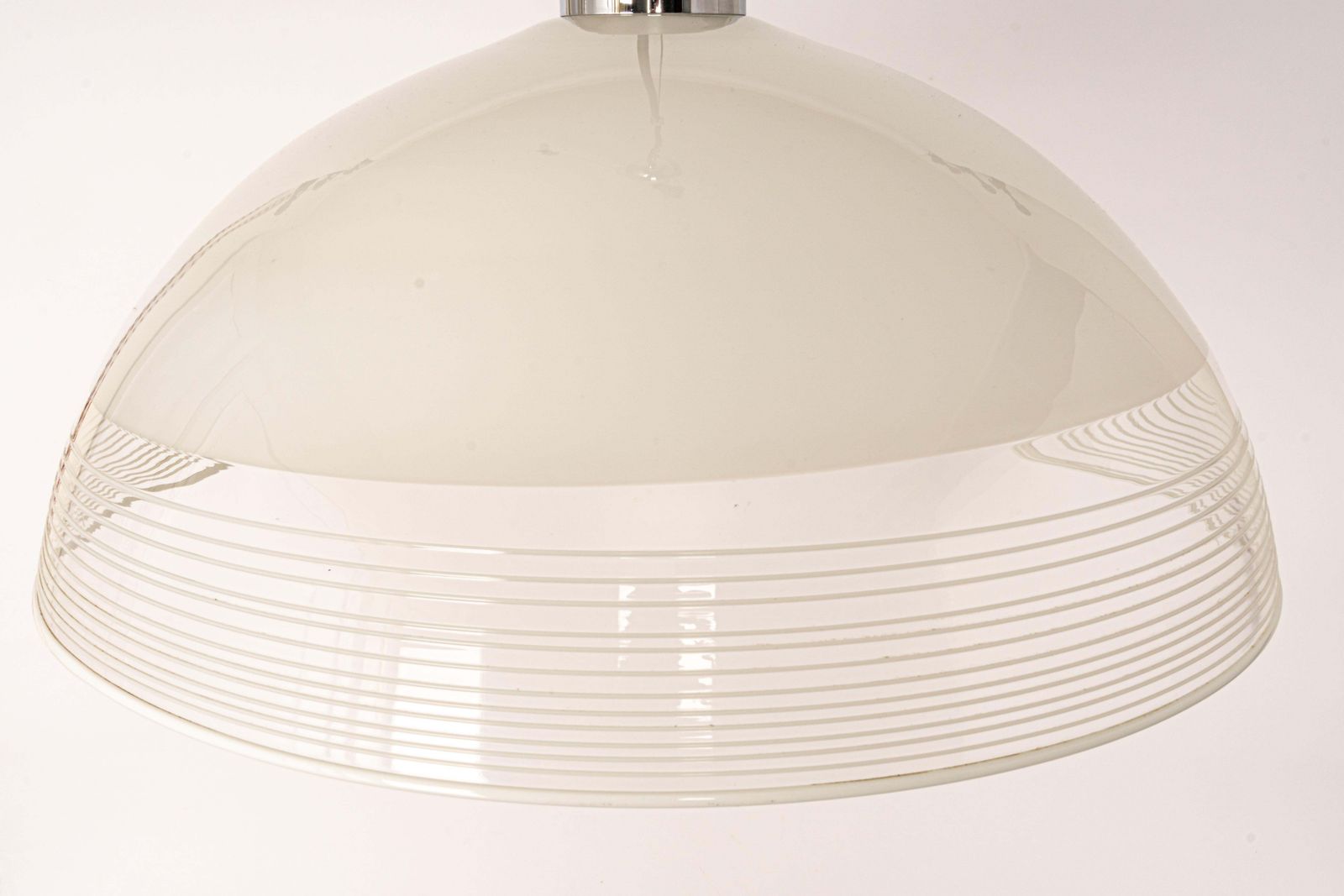 Wonderful White Glass Pendant Light, Vetri Murano, Italy, 1970s photo for sale