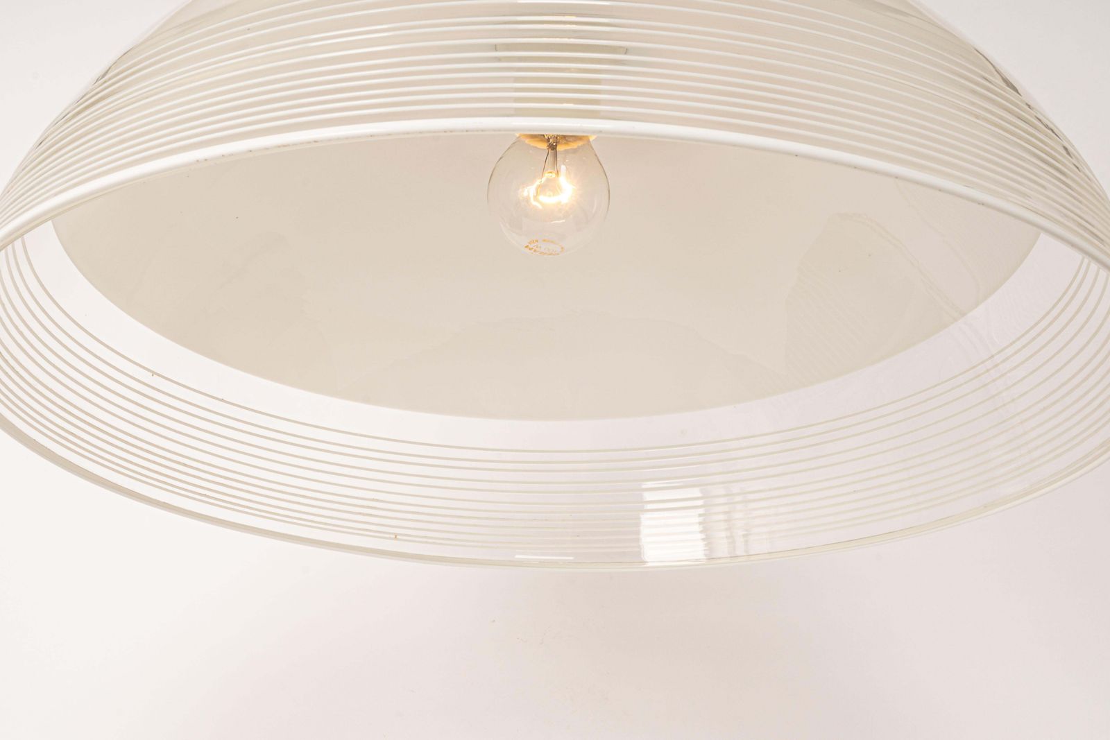 Wonderful White Glass Pendant Light, Vetri Murano, Italy, 1970s photo 1100.0