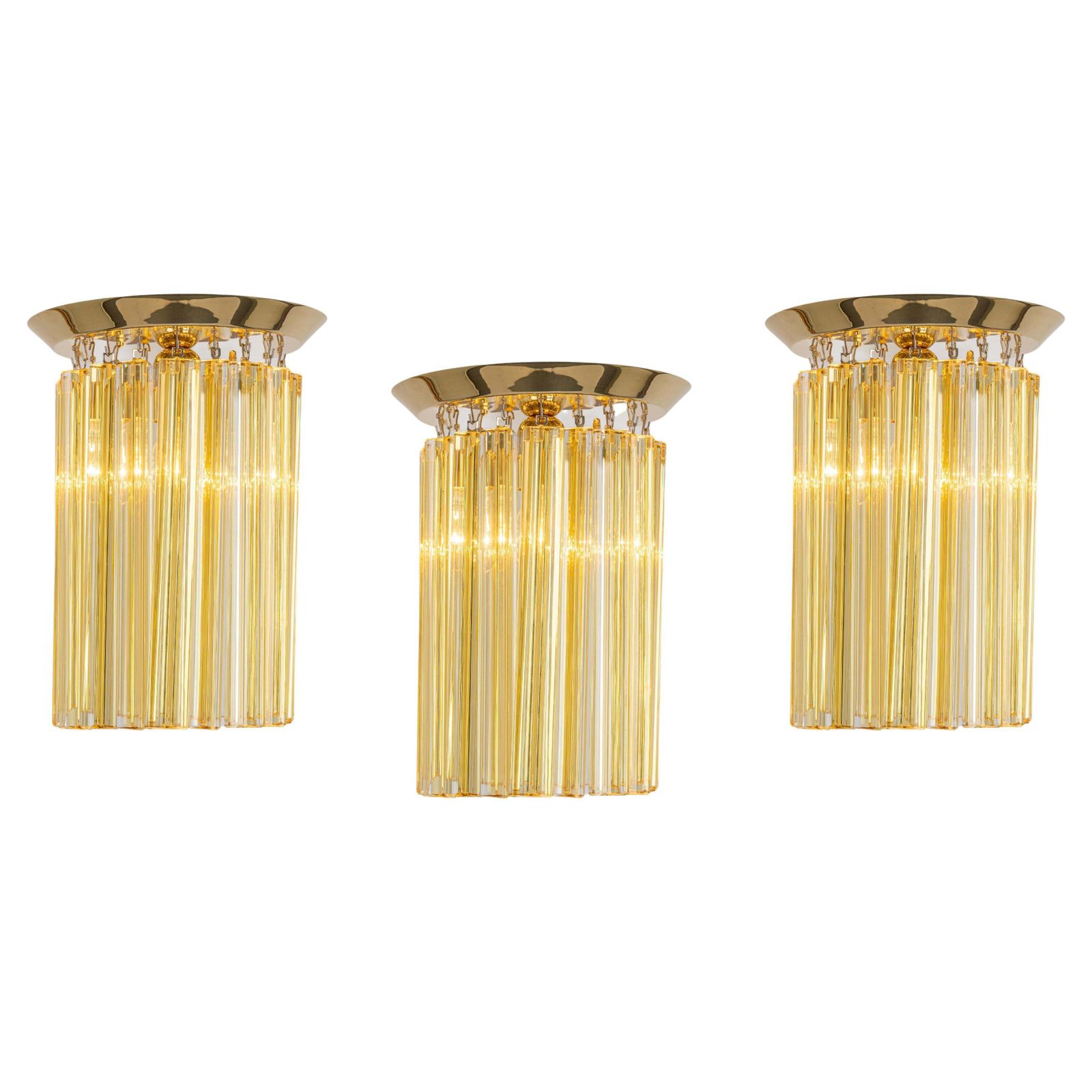 Petite Murano Glass Flush Mount Light Design Venini For Kalmar, Austria, 1970s