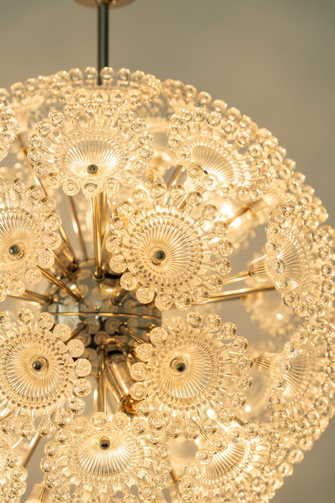 1633.0 1 Of 2 Stunning Floral Chrome Sputnik Chandelier, Germany, 1960s photo