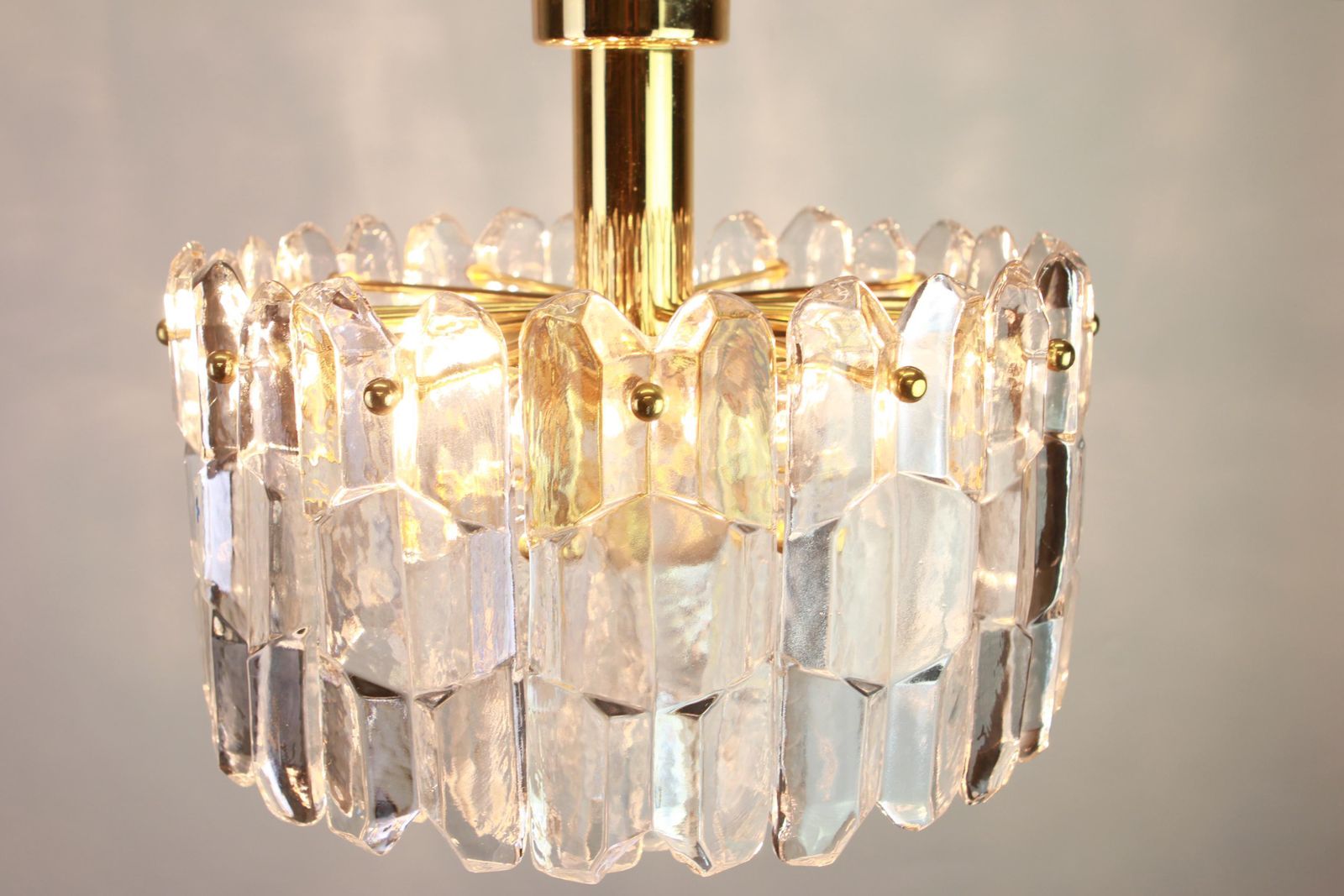 1 Of 3 Stunning Brass Murano Glass Light Fixture Palazzo, Kalmar, Austria, 1970s photo Lighting