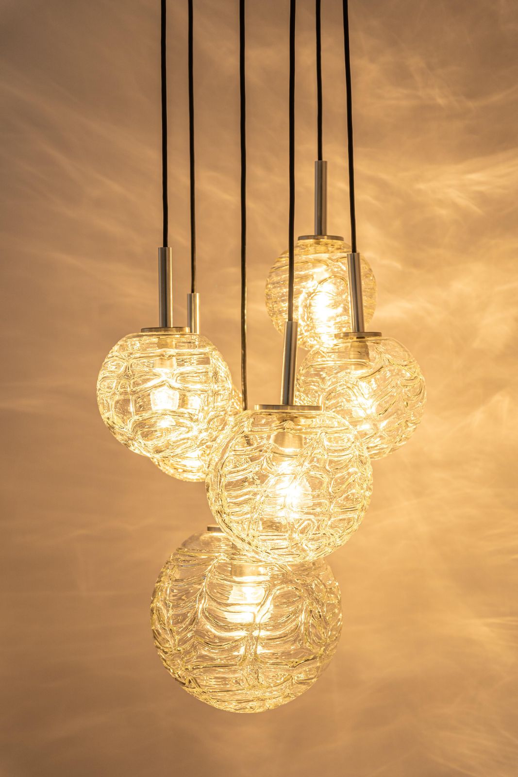 Large Designer Cascading Chandelier Murano Glass By Doria, Germany, 1970s photo Lighting