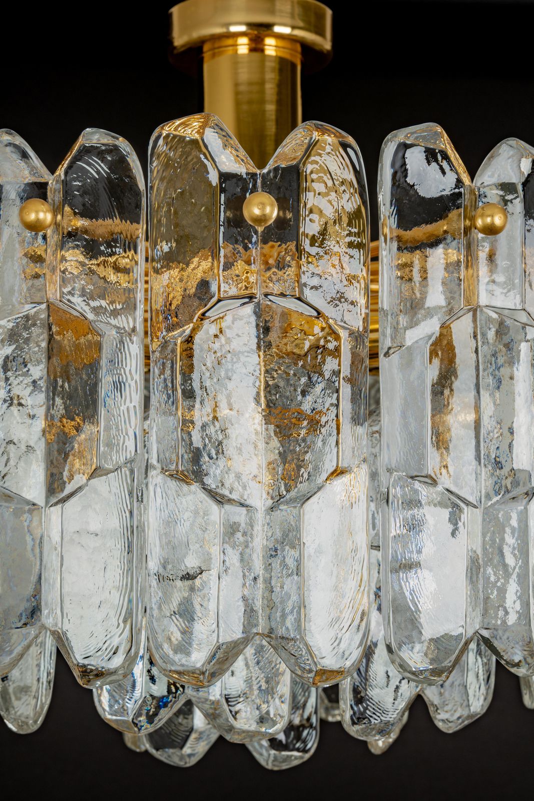 photo buy 1 Of 3 Stunning Brass Murano Glass Light Fixture Palazzo, Kalmar, Austria, 1970s