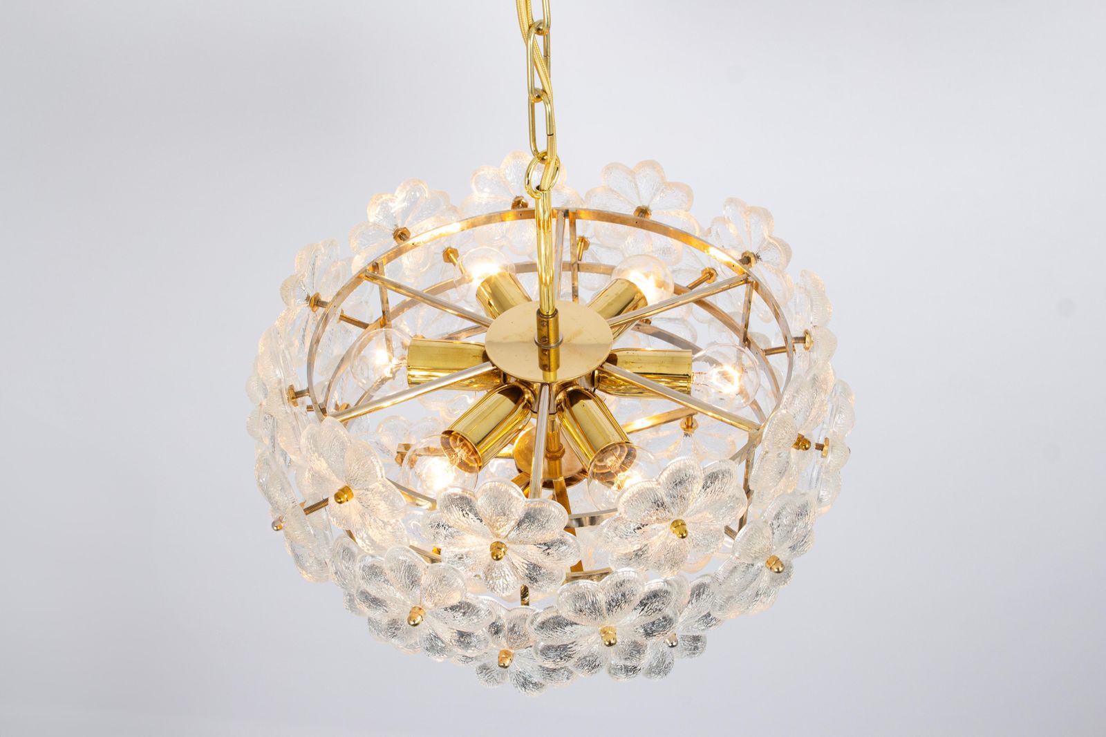 1 Of 2 Stunning Petite Murano Glass Chandelier By Ernst Palme, Germany, 1970s photo vinterior