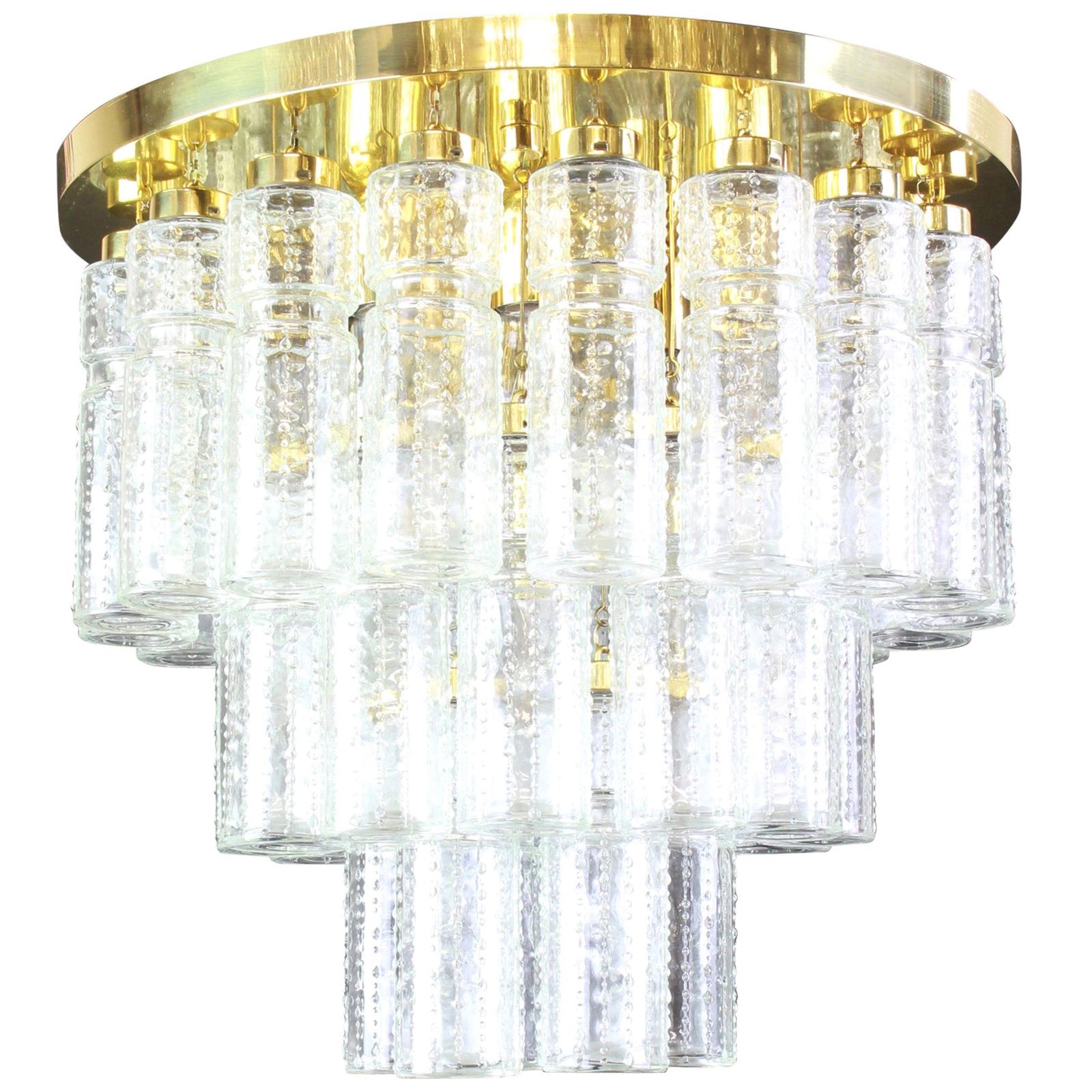 1 Of 2 Large Limburg Glass Chandelier, Germany, 1960s