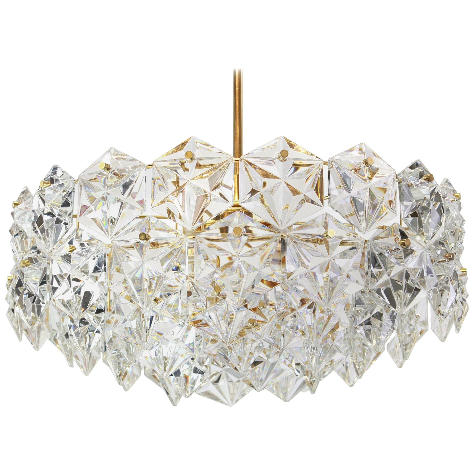 1 Of 2 Kinkeldey Chandelier Gilt Brass And Crystal Glass, Germany, 1970s photo 2020.0