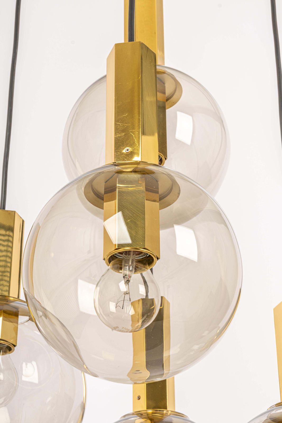 Large Designer Cascading Chandelier Smoked Glass By Cosack, Germany, 1970s photo for sale