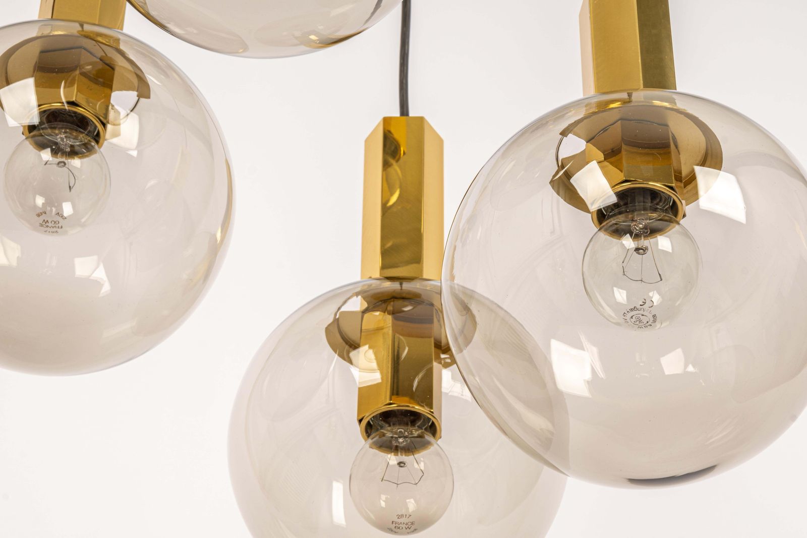 Large Designer Cascading Chandelier Smoked Glass By Cosack, Germany, 1970s photo Lighting