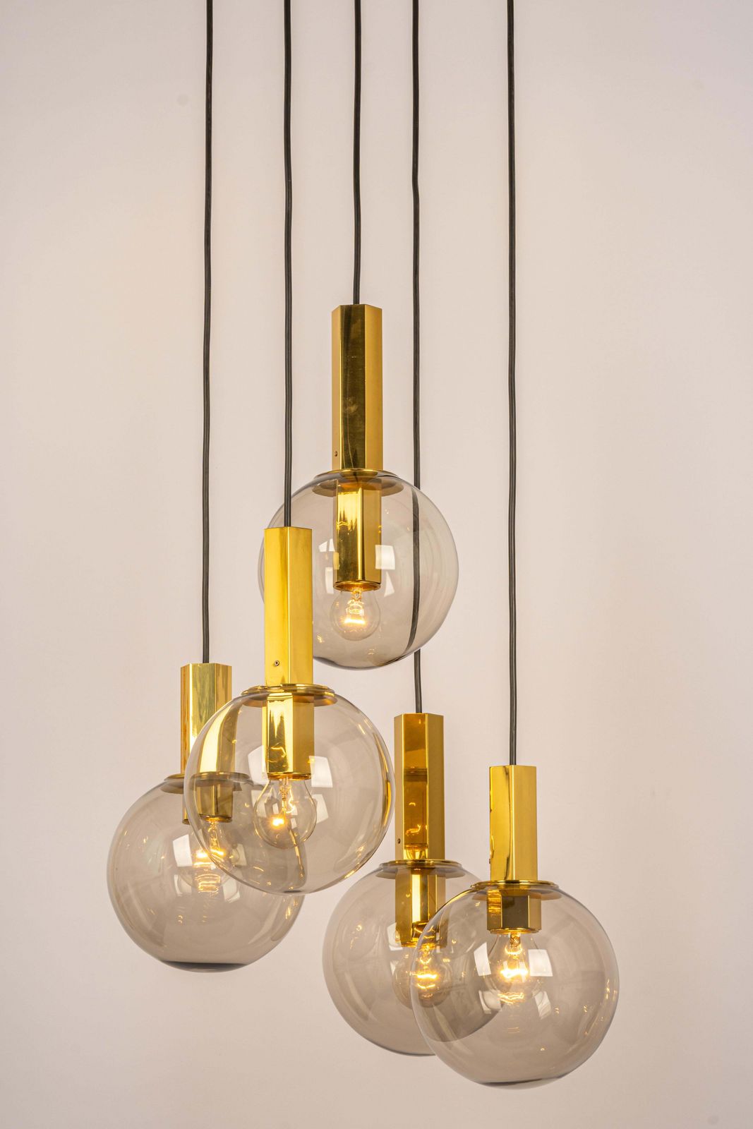 Large Designer Cascading Chandelier Smoked Glass By Cosack, Germany, 1970s photo 2063.0