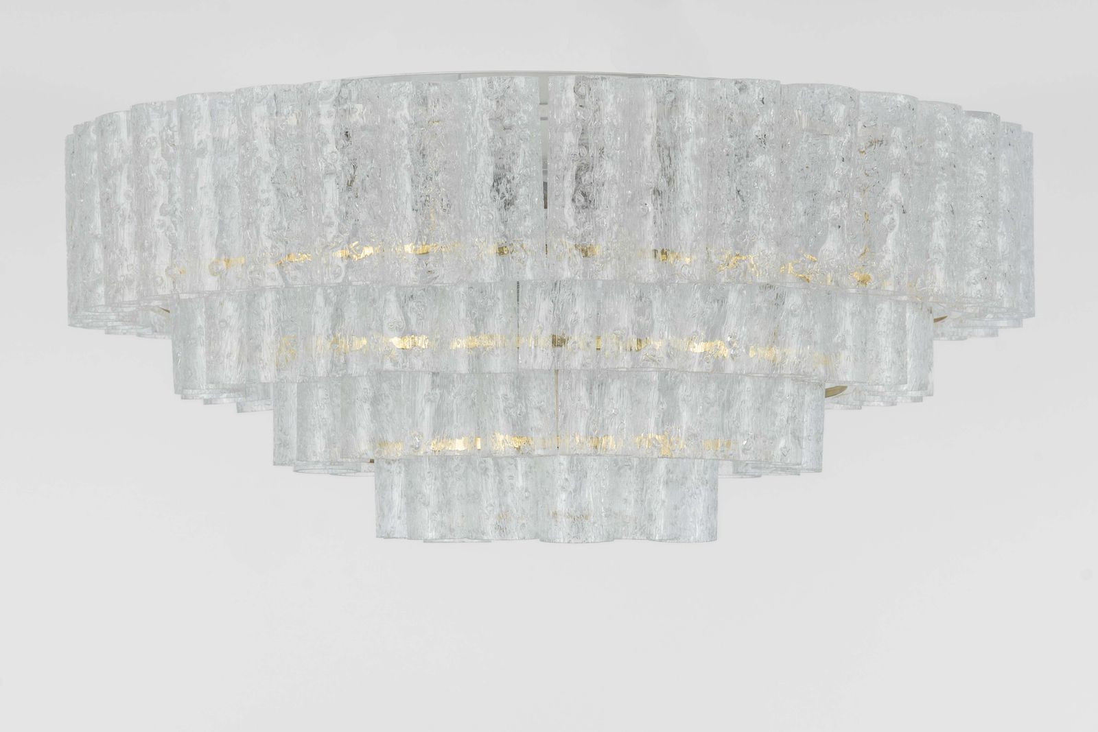 Large Mid Century Doria Chandelier Ice Glass, 1960s, Germany photo for sale