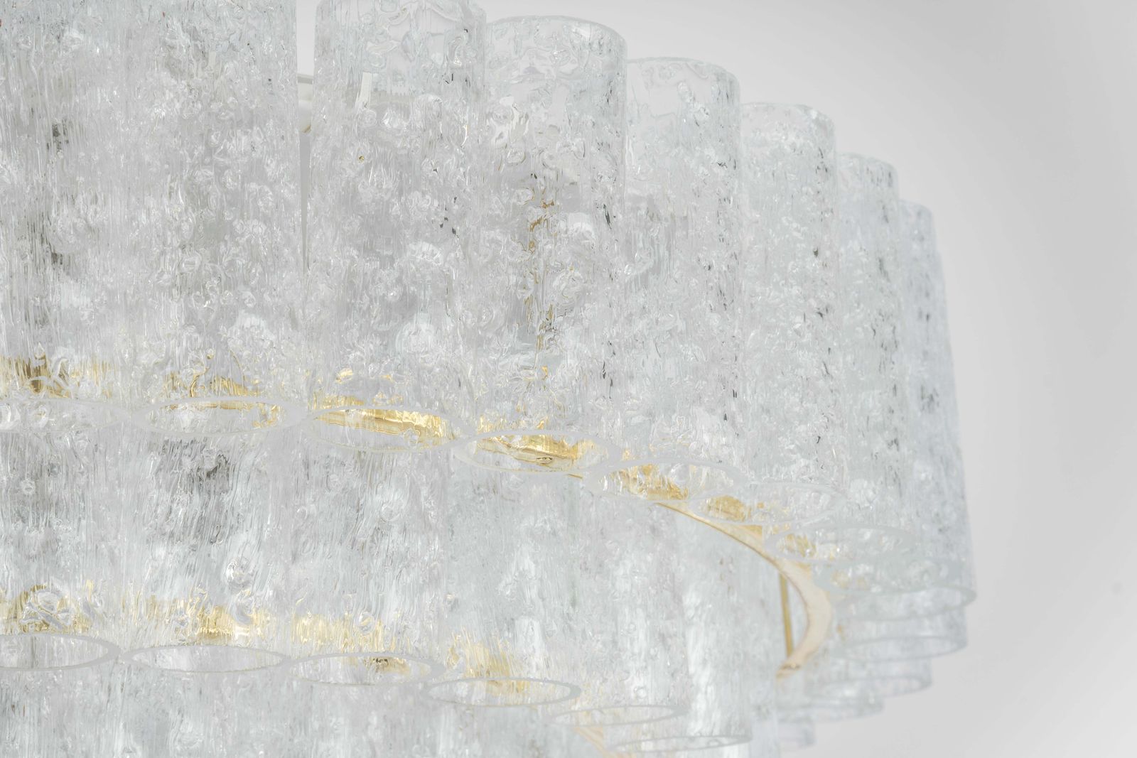Large Mid Century Doria Chandelier Ice Glass, 1960s, Germany photo vinterior