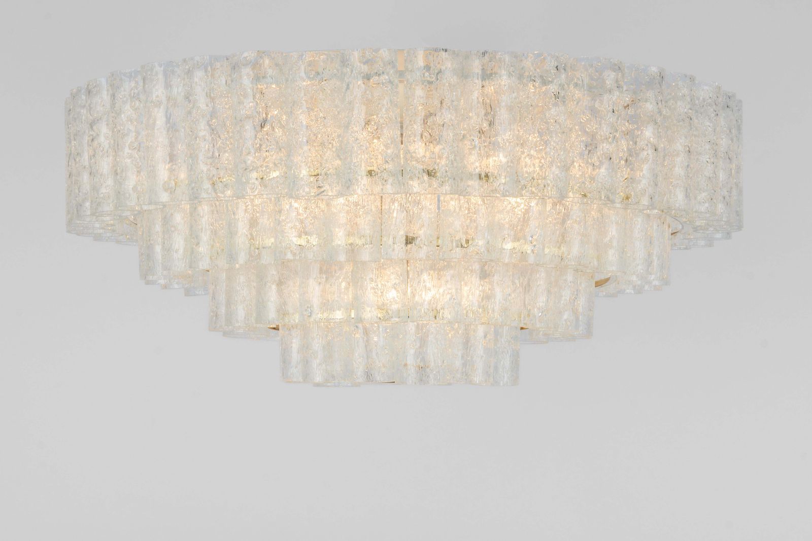 Large Mid Century Doria Chandelier Ice Glass, 1960s, Germany photo buy