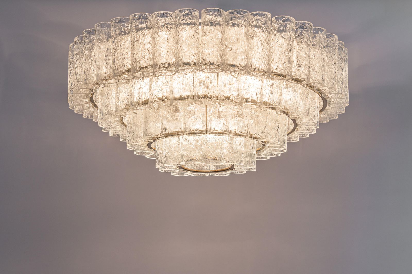 photo furniture Large Mid Century Doria Chandelier Ice Glass, 1960s, Germany