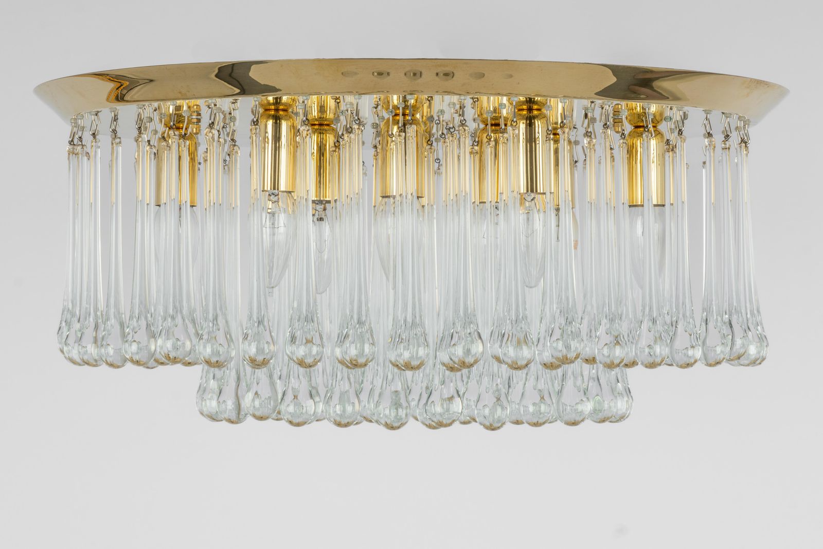 photo vinterior Stunning Brass Tear Drop Glasses Light Fixture Tropfen, Kalmar, Austria, 1970s