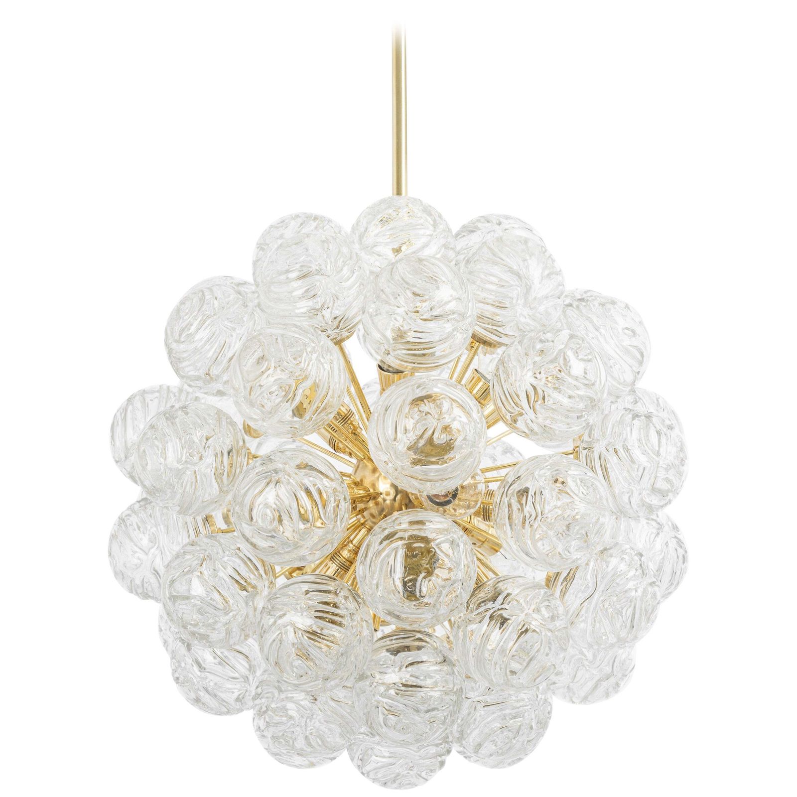 Spectacular Sputnik Chandelier With Snow Glass Balls, Doria, Germany, 1970s