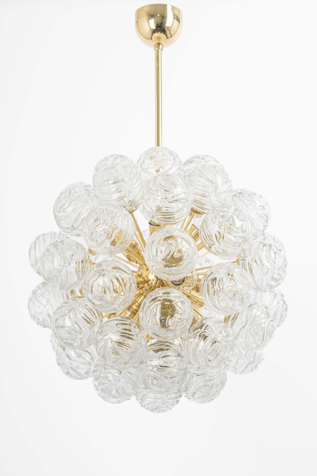 Spectacular Sputnik Chandelier With Snow Glass Balls, Doria, Germany, 1970s photo Lighting