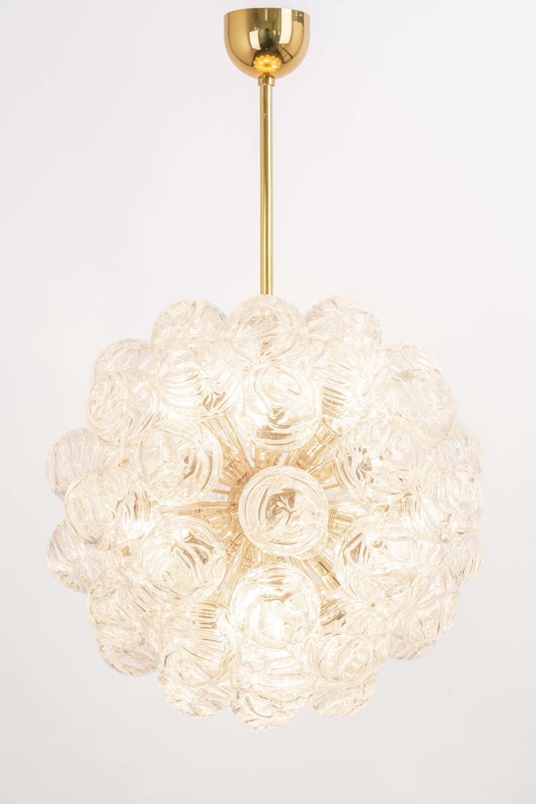 photo furniture Spectacular Sputnik Chandelier With Snow Glass Balls, Doria, Germany, 1970s