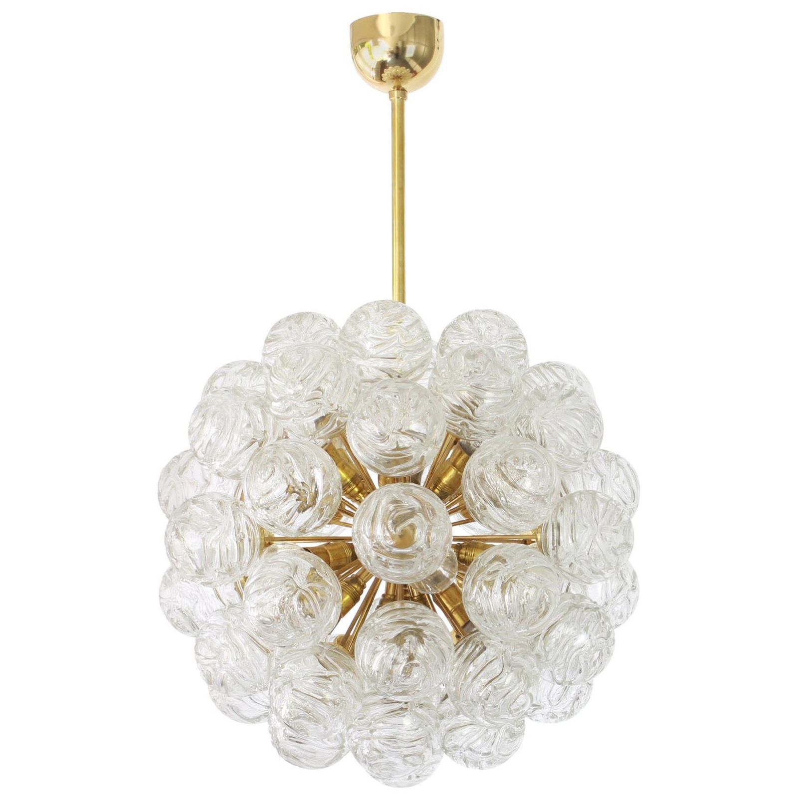 Spectacular Sputnik Chandelier With Snow Glass Balls, Doria, Germany, 1970s