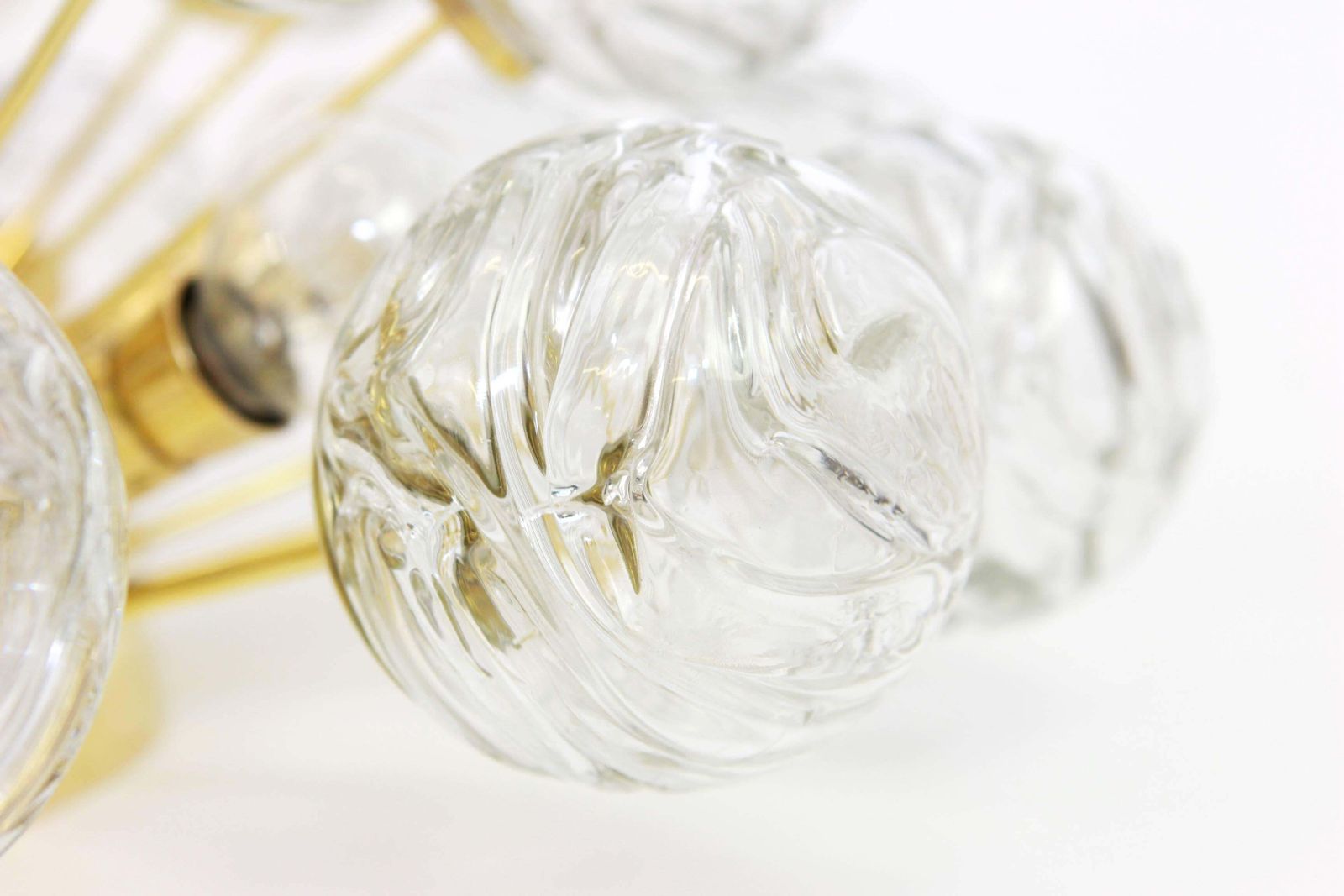 Spectacular Sputnik Chandelier With Snow Glass Balls, Doria, Germany, 1970s photo Lighting