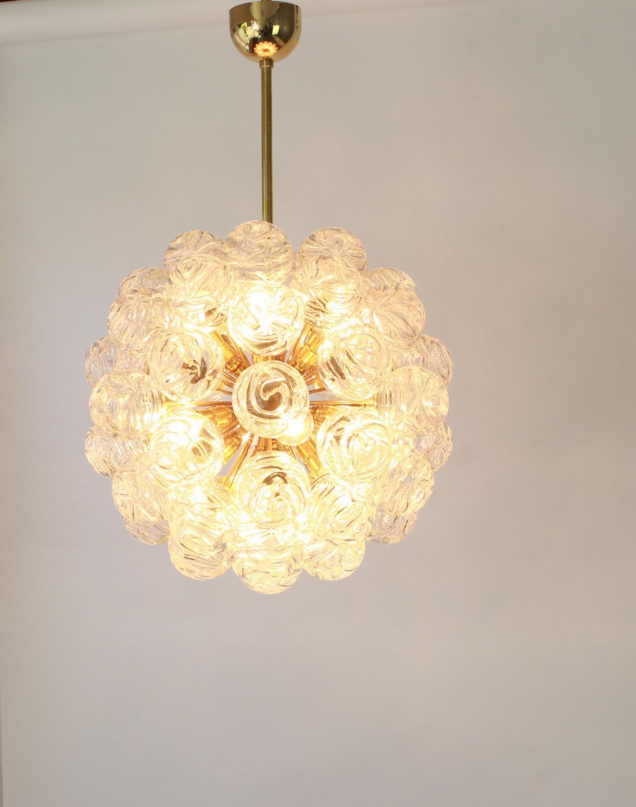 4470.0 Spectacular Sputnik Chandelier With Snow Glass Balls, Doria, Germany, 1970s photo