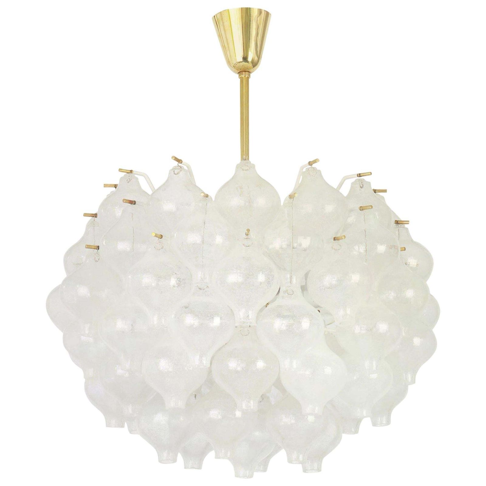 1 Of 5 Large Tulipan Glass Chandelier By Kalmar, Austria, 1960s