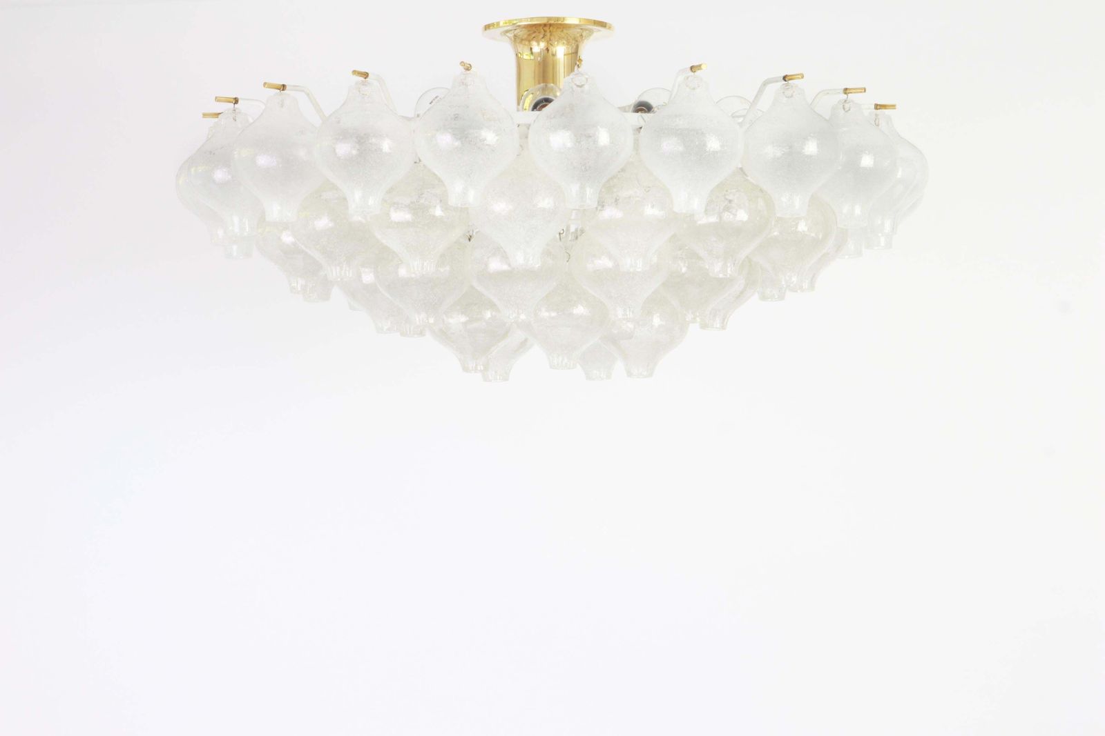 1 Of 3 Extra Large Tulipan Glass Flushmount By Kalmar, Austria, 1960s photo Lighting
