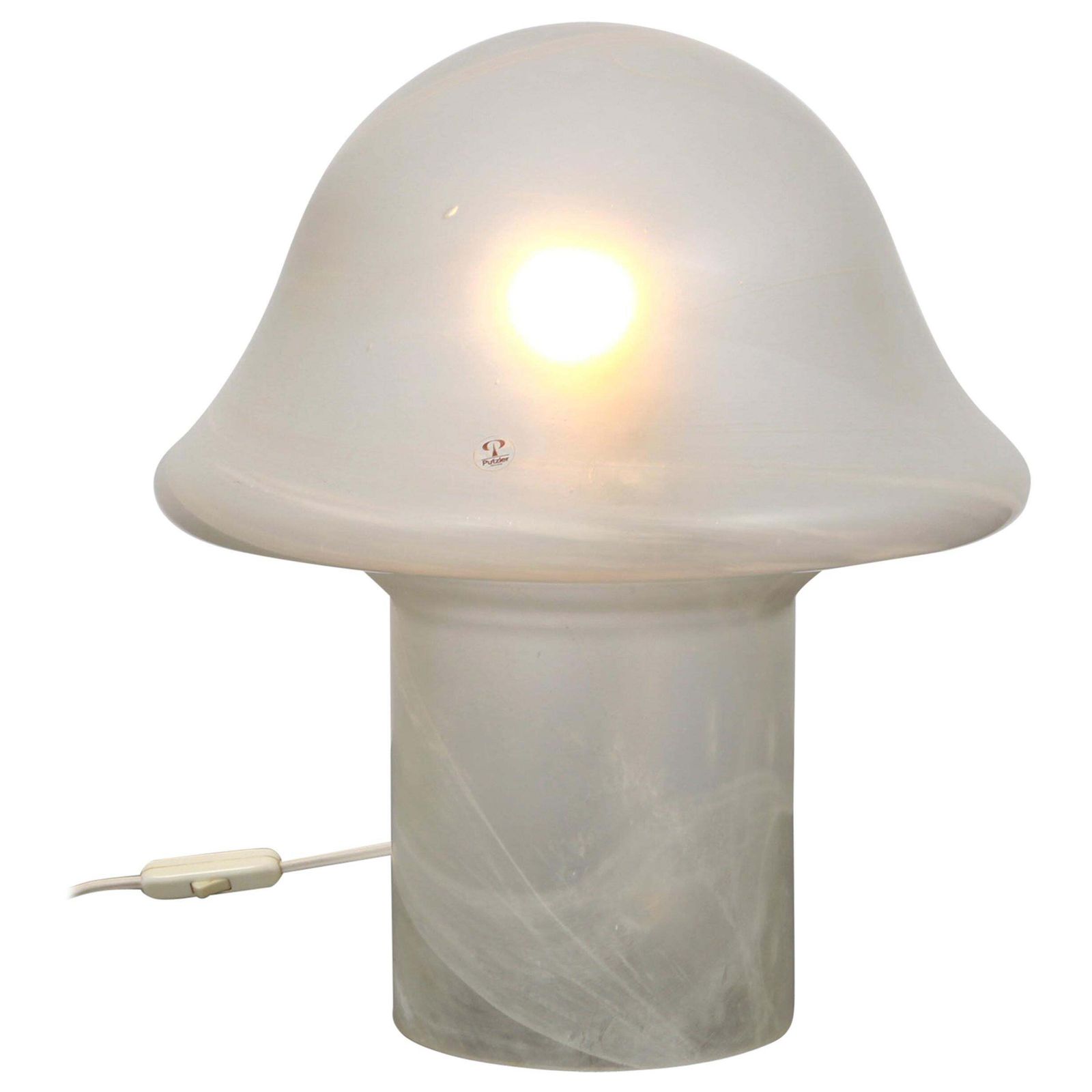 Wonderful Glass Mushroom Table Lamps By Peill & Putzler, Germany, 1970s