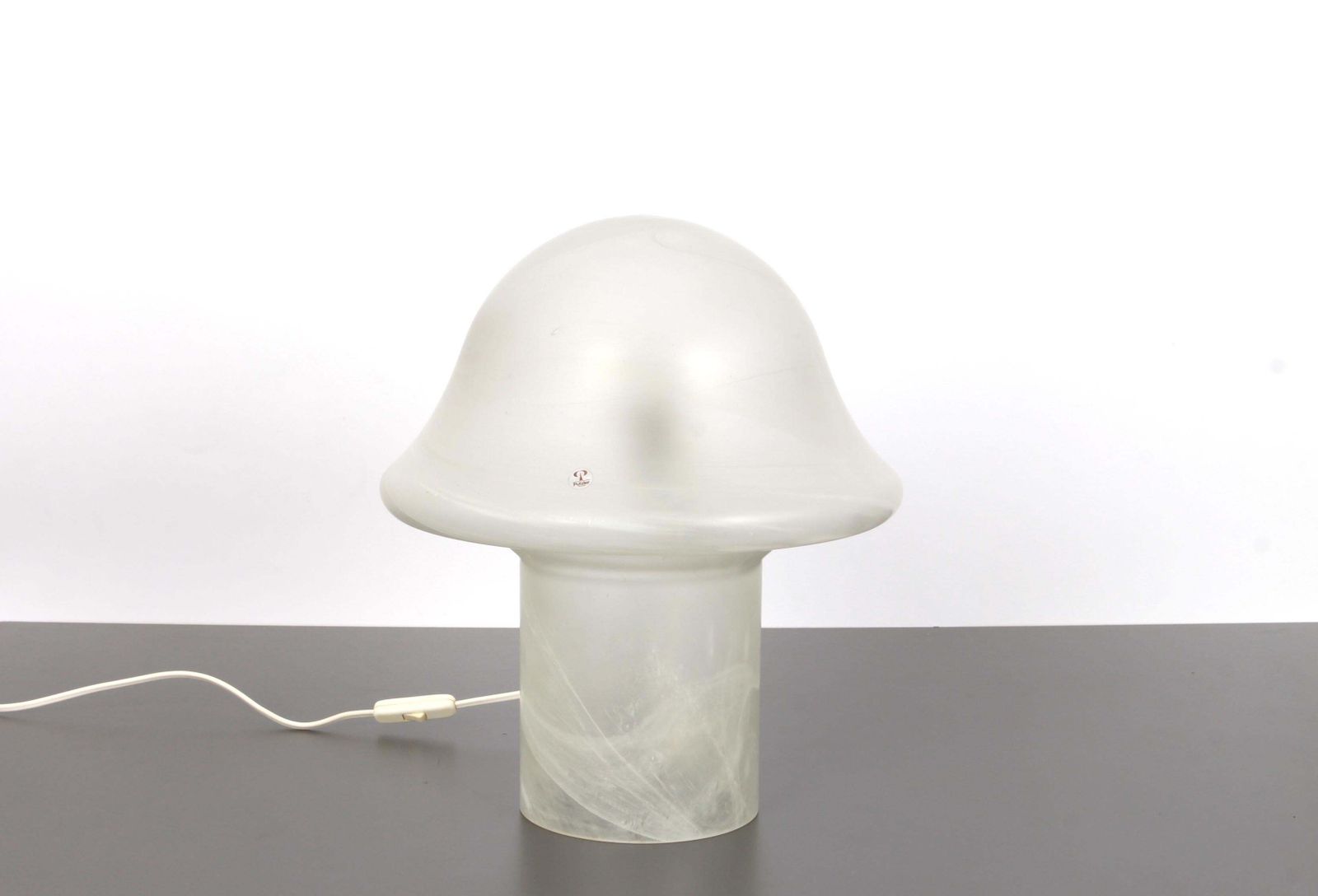 Wonderful Glass Mushroom Table Lamps By Peill & Putzler, Germany, 1970s photo for sale