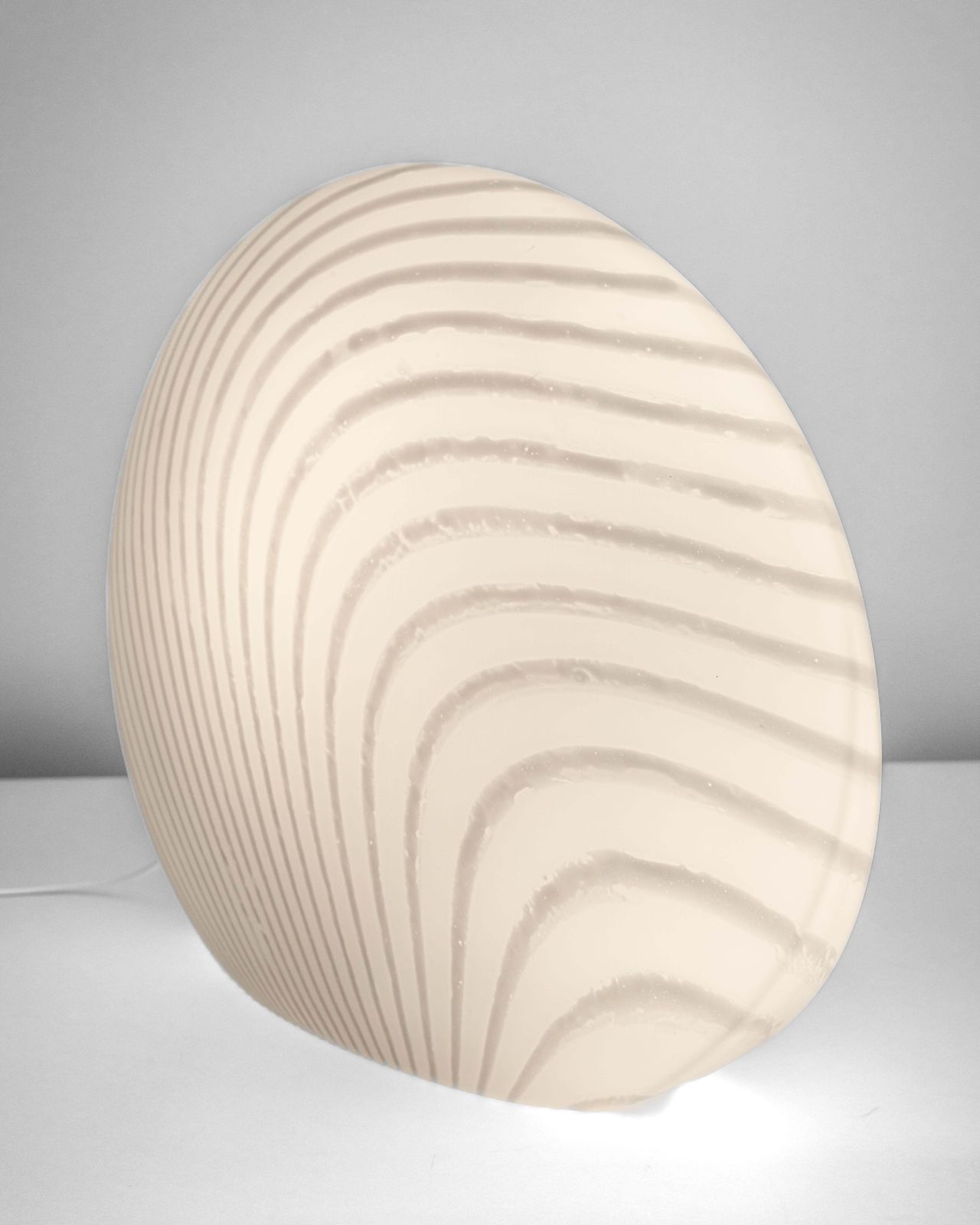 Wonderful Large Glass Table Lamp Zebra Pattern Peill & Putzler, Germany, 1970s photo Lighting