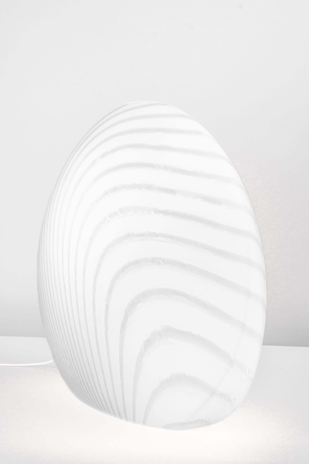 photo for sale Wonderful Large Glass Table Lamp Zebra Pattern Peill & Putzler, Germany, 1970s