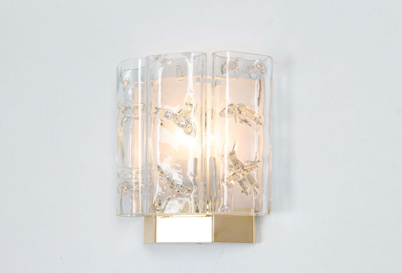 1 Of 4 Brass And Murano Glass Wall Sconces By Doria, Germany, 1960s photo for sale
