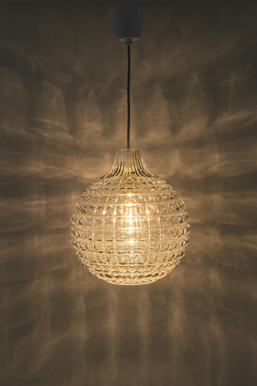 1 Of 2 Stunning Crystal Glass Pendant Light, Peill & Putzler, Germany, 1970s photo 1032.0
