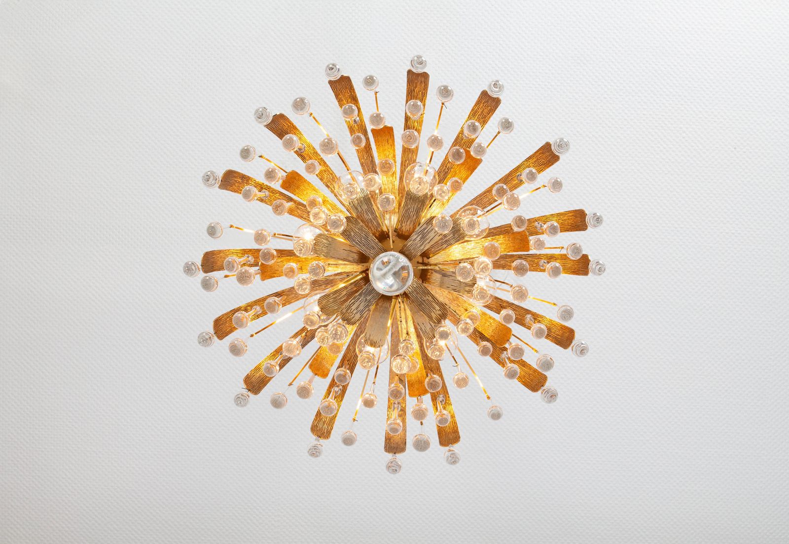 photo furniture 1 Of 3 Gilt Brass Teardrop Chandelier By Palwa, Sciolari Design, Germany, 1970s