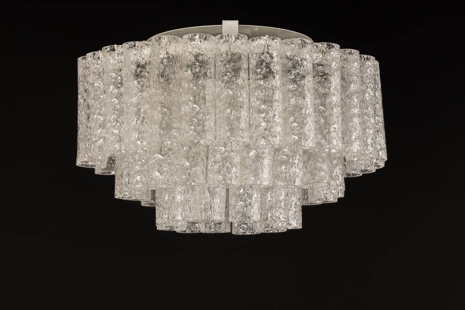 photo for sale 1 Of 2 Doria Ice Glass Tubes Chandelier, Germany, 1960s