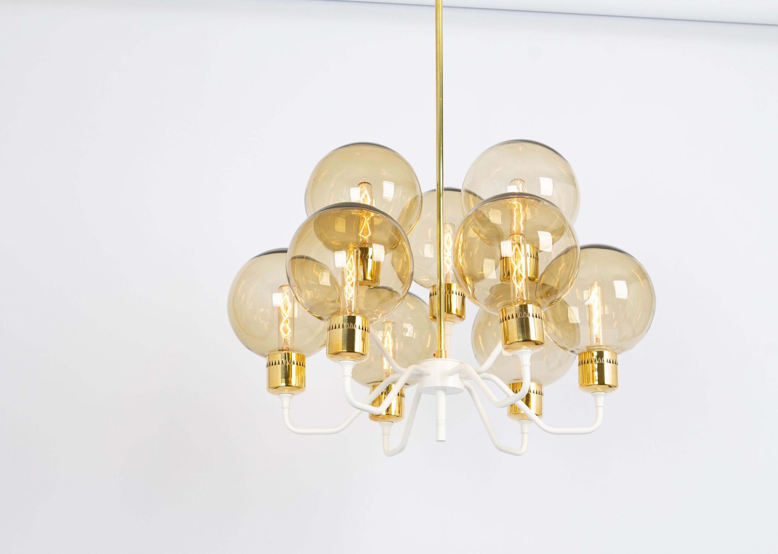 Stunning Large Metal And Smoke Glass Sconce, Hans Agne Jakobsson, Sweden, 1970s photo Lighting