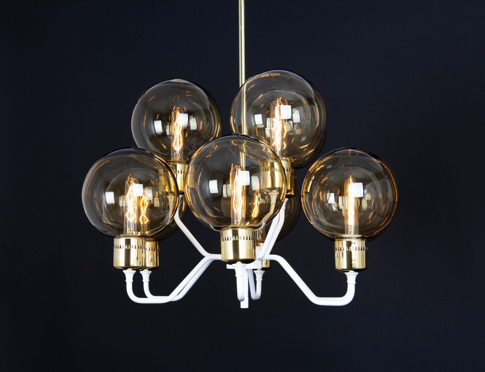 Lighting Stunning Large Metal And Smoke Glass Sconce, Hans Agne Jakobsson, Sweden, 1970s photo