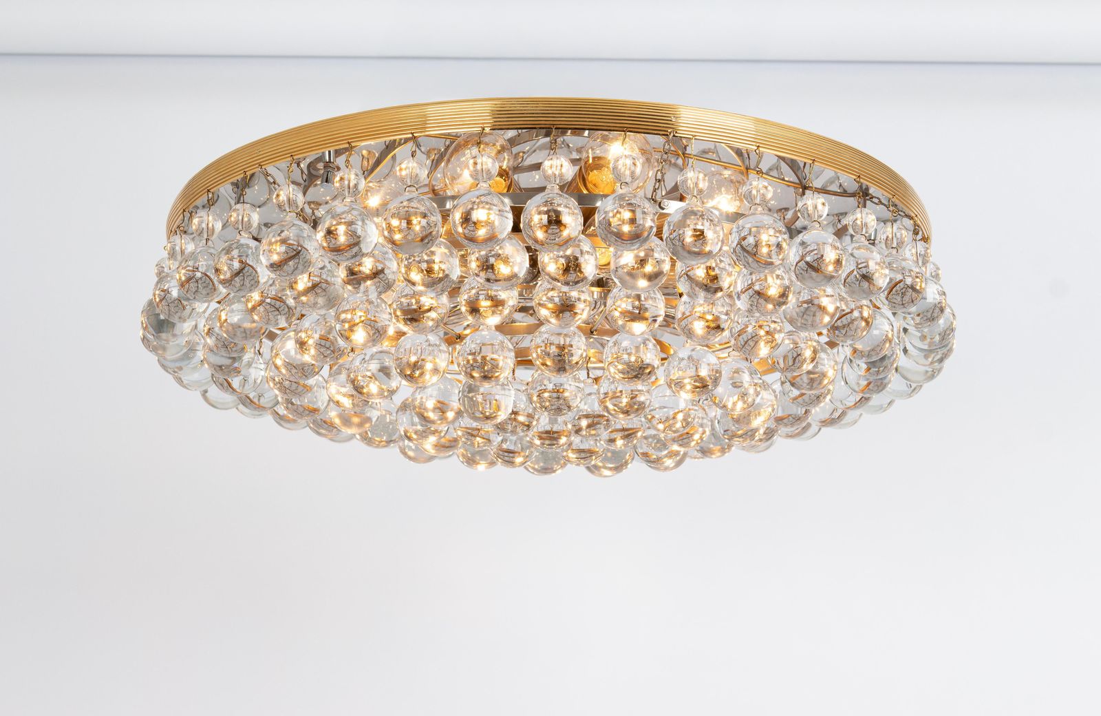 1 Of 2 Large Crystal Glass Tear Drop Chandelier By C.Palme, Germany, 1970s photo 2063.0