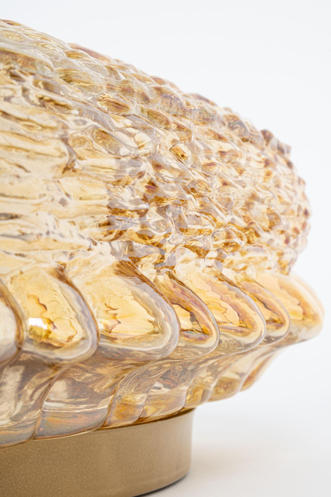 1 Of 10 Amber Glass Sconces In Thumbprint Shape, Germany, 1970s photo buy