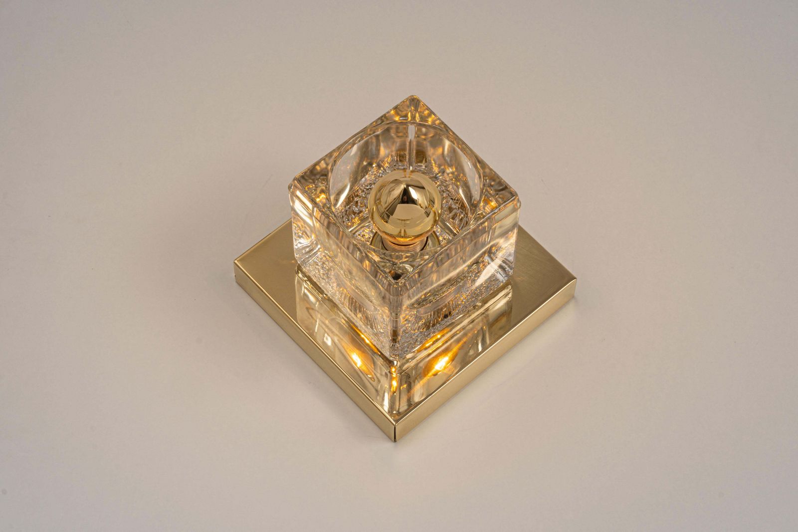 1 Of 3 Petite Crystal Glass Brass Wall Sconces By Peill & Putzler, Germany 1970s photo vintage