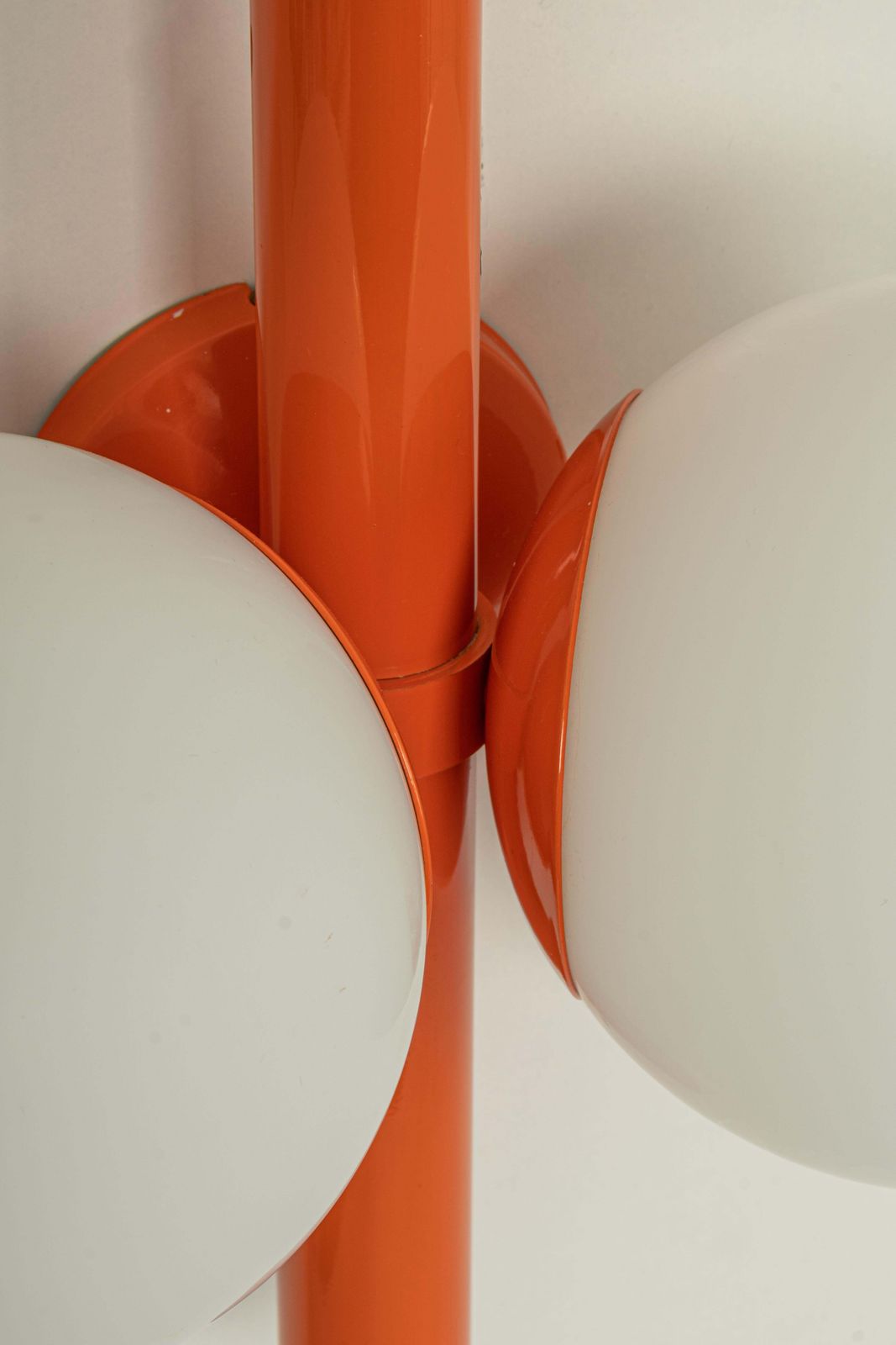 1 Of 3 Midcentury Orbital Wall Lights In Orange By Kaiser, Germany, 1970s photo vinterior