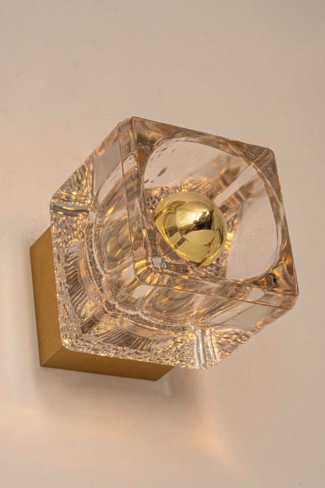 1 Of 10 Petite Crystal Glass Brass Wall Sconces By Peill & Putzler, Germany photo buy