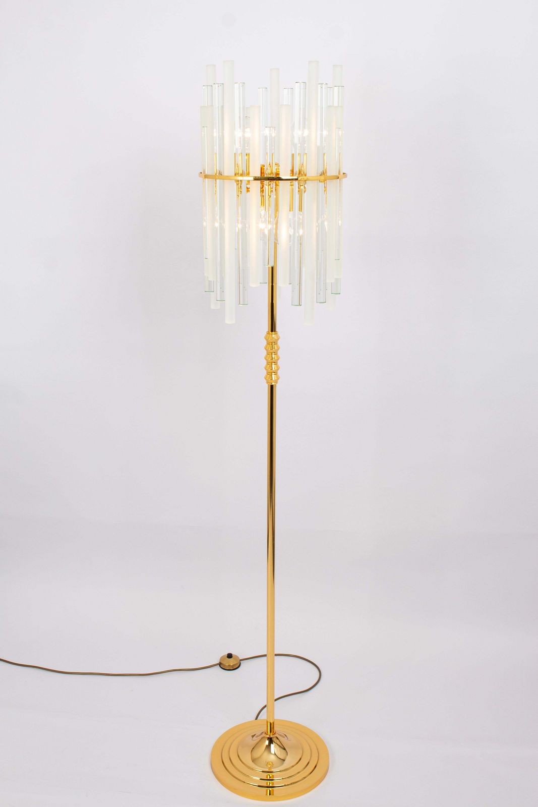 Stunning Large Brass Floor Lamp With Crystal Rods By C.Palme , Germany, 1970s photo furniture