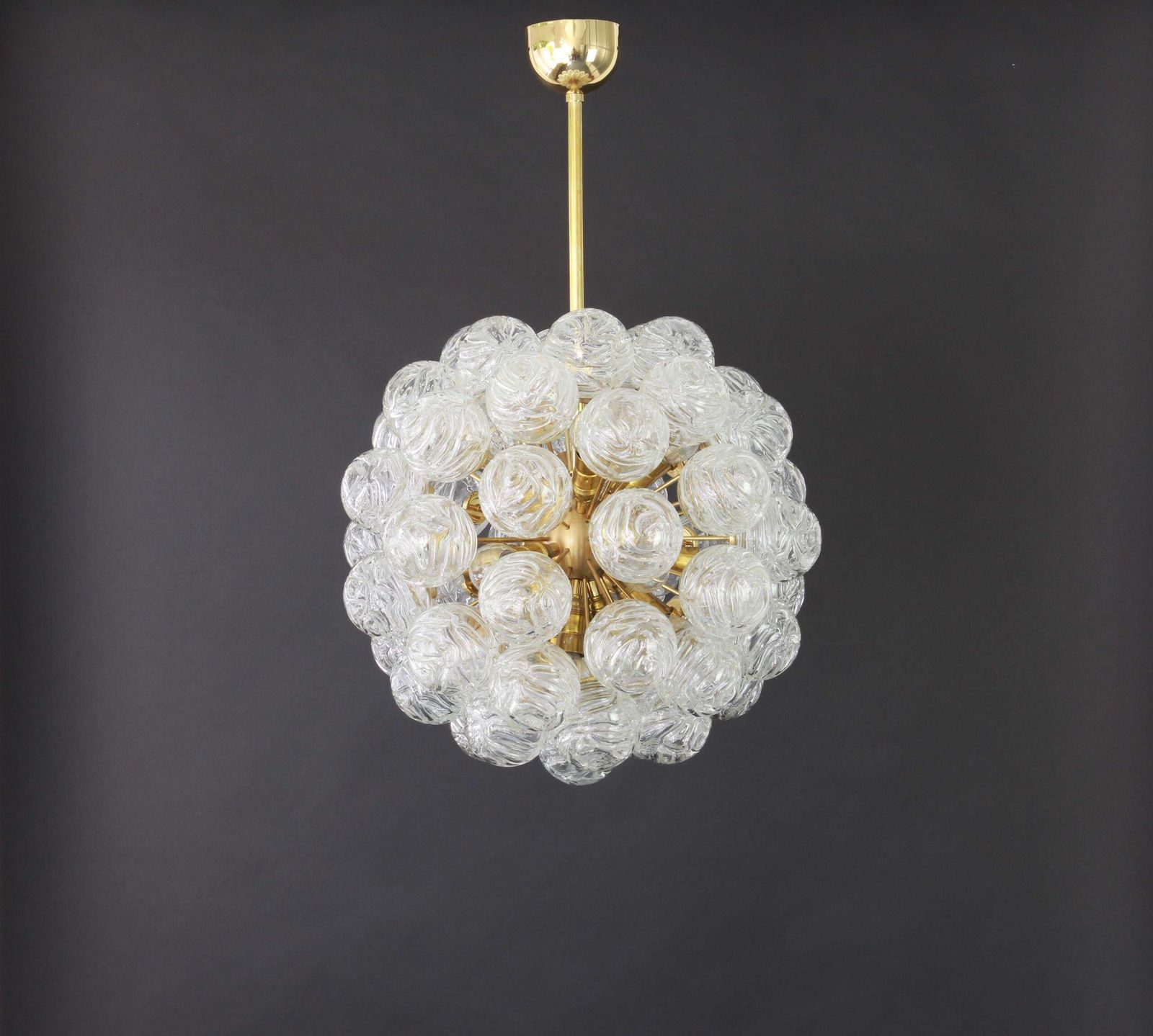 Spectacular Sputnik Chandelier With Snow Glass Balls, Doria, Germany, 1970s photo vintage