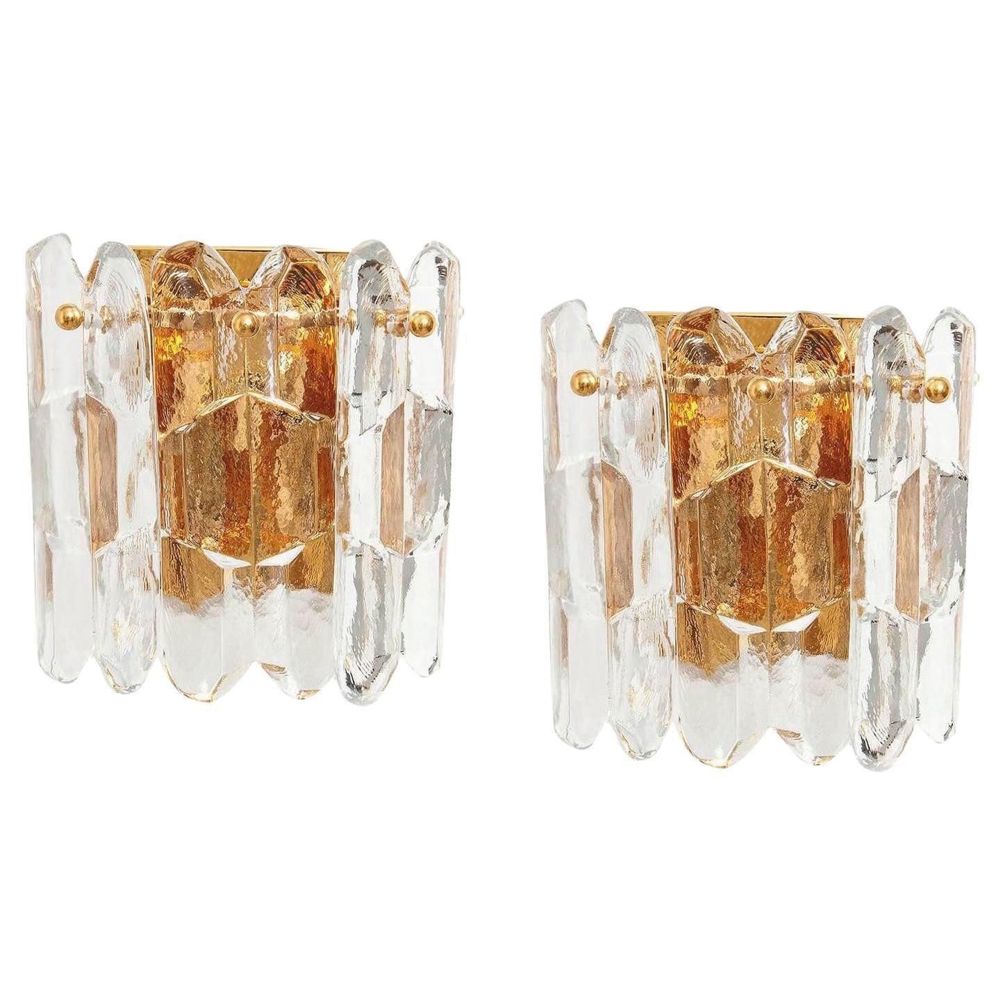 1 Of 2 Large Kalmar Sconces Wall Lights 'Palazzo', Austria, 1960s