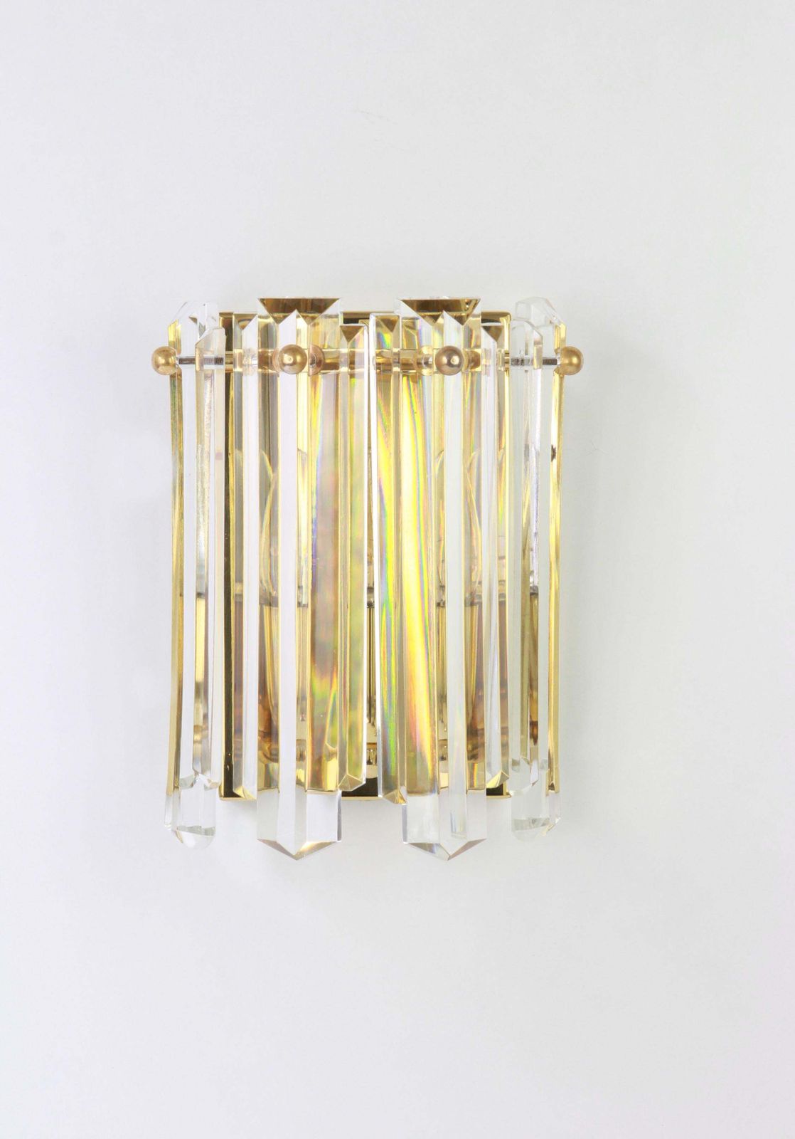 Pair Of Large Kalmar Crystal Glass Sconces Wall Lights, Austria, 1970s photo furniture