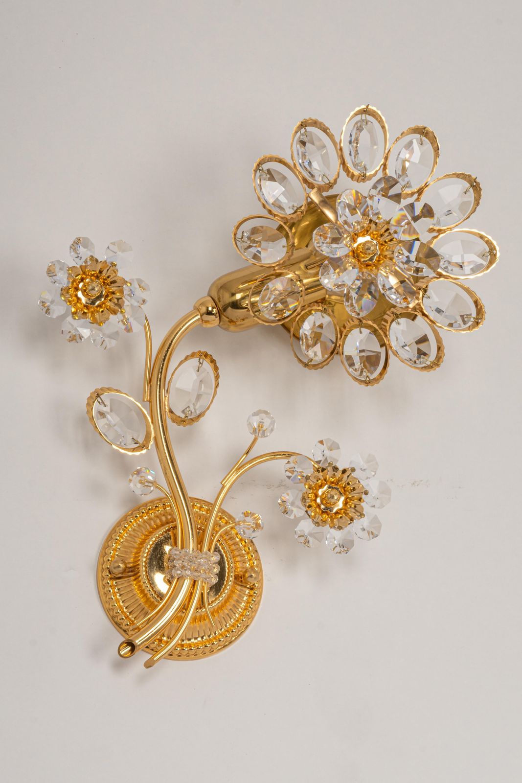 1 Of 4 Gilt Brass Flower Shape Wall Lights By Palwa, Germany, 1970s photo furniture