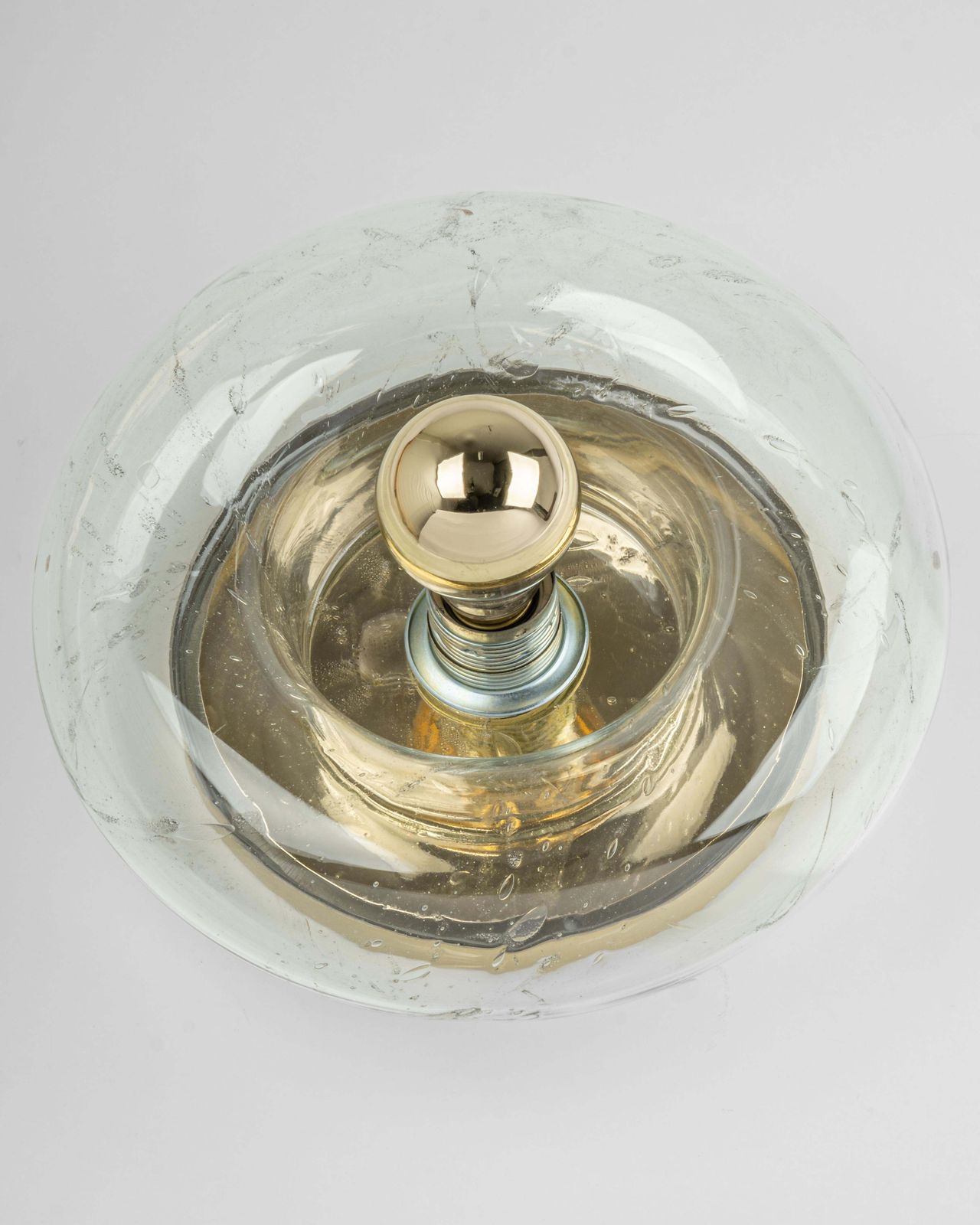 1 Of 6 Special Clear Glass Wall Light Doughnut Shape By Doria, Germany, 1960s photo buy